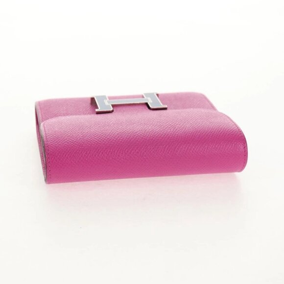 HERMES Constance Compact Wallet Leather Purple pink Auth 142362M - Picture 7 of 16